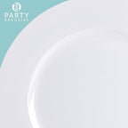 PARTY BARGAINS 13-Inch Charger Plates - 8 Pack, White, Heavy-Duty Disposable Chargers for Elegant Dining - Ideal for Weddings and Formal Events