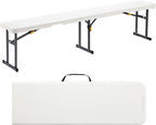 FanttikOutdoor 6ft Plastic Folding Bench with Safety Lock Carrying Handle, Portable Indoor Outdoor Bench for Party, Dining, Camping, Garden, Soccer Activities, No Assembly, 1 Pack, White Zeta I6 Pro