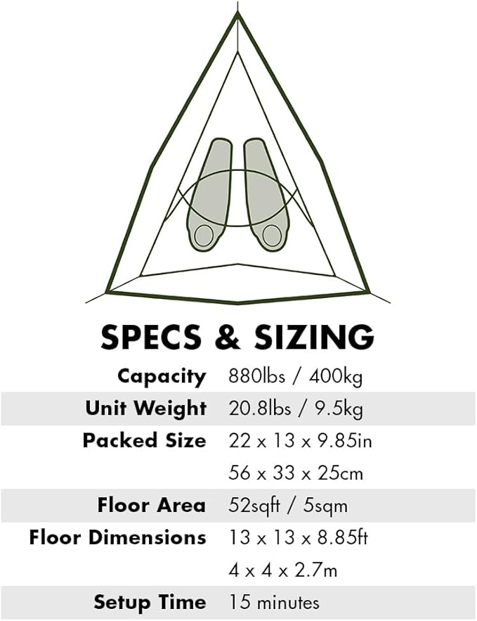 Tentsile Connect V3 2-Person Tree Tent Hammock, The Original Tree Tent Company, 880 Pound Capacity, Portable Treehouse, Heavy Duty Ratchets Included, Designed in The UK