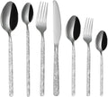 Stainless Steel Cutlery Sets Flatware Sets 7-Piece Set of 14 Sticks Knife Fork Spoon Mixed Cutlery Sets Steak Cutlery Camping Travel Tableware Dinnerware Set Decoration