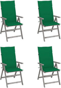Patio Reclining Chairs,Camp Chair,Barbecue Chairs,Fishing Chairs,Bistro Chair,Coffee Chair,Patio Funiture,for Dining Room,Living Room,Study Room,Garden,4 pcs with Cushions Solid Acacia Wood
