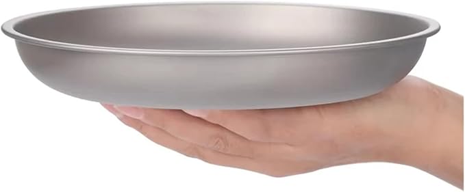 Compatible For Titanium Outdoor Camping Frosted Round Plate Dishes Tableware