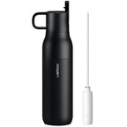 VSITOO 25oz Insulated Stainless Steel Filtered Water Bottle for Travel and Everyday Use，5-Stage 0.01μm Ultra-strong Filtration，Reusable，Improves Taste，for Hiking, Cycling, Gym & Outdoor Use，Black