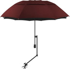 UPF 50+ Beach Umbrella with Adjustable Universal Clamp