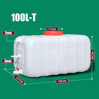 Water Tank Water Tank 100L Water Bucket Water Tank Water Bucket Household Water Storage Outdoor Food Grade Plastic Water Tank Large Rectangular Horizontal Disaster Camp Water Tank(Size:100L-T)