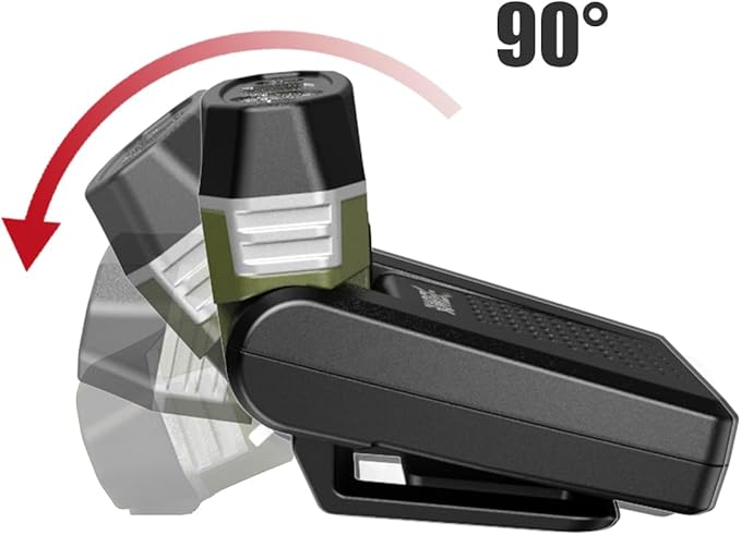 SUNREI 1800mAh Rechargeable 300 Lumen LED Headlamp with Motion Sensor, 5 Light Modes, 120° Rotatable Clip-On Hat Light with Headband, Type-C Port, Ideal for Running, Camping, Hiking, and Work