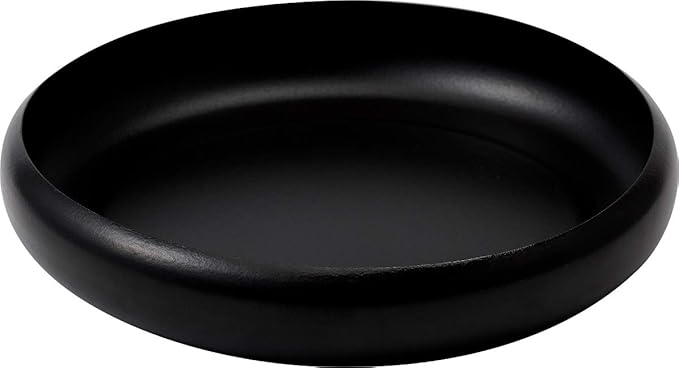 Ovject O-EBL30-MBK Camping Outdoor Dish, Deep Plate, Large Bowl, Plate, Enamel, Heat Resistant, Oven, Direct Fire, 11.8 inches (30 cm), Matte Black