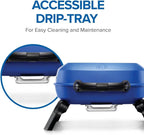 Napoleon TravelQ 240 Compact Portable Propane Gas Grill, Blue, Tailgating, Camping, and Small Outdoor Spaces