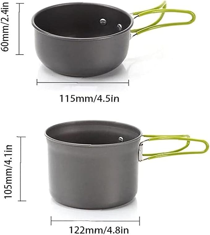 Camping Cookware Kit Camping Pot Outdoor Cooking Set Mountaineering Backpacking Tableware Utensils Kit Foldable for Travel Hiking Picnic