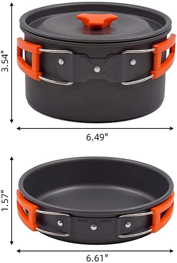 Camping Cookware Kit Outdoor Aluminum Cooking Set Water Kettle Pan Pot Travelling Hiking Picnic BBQ Tableware Equipment