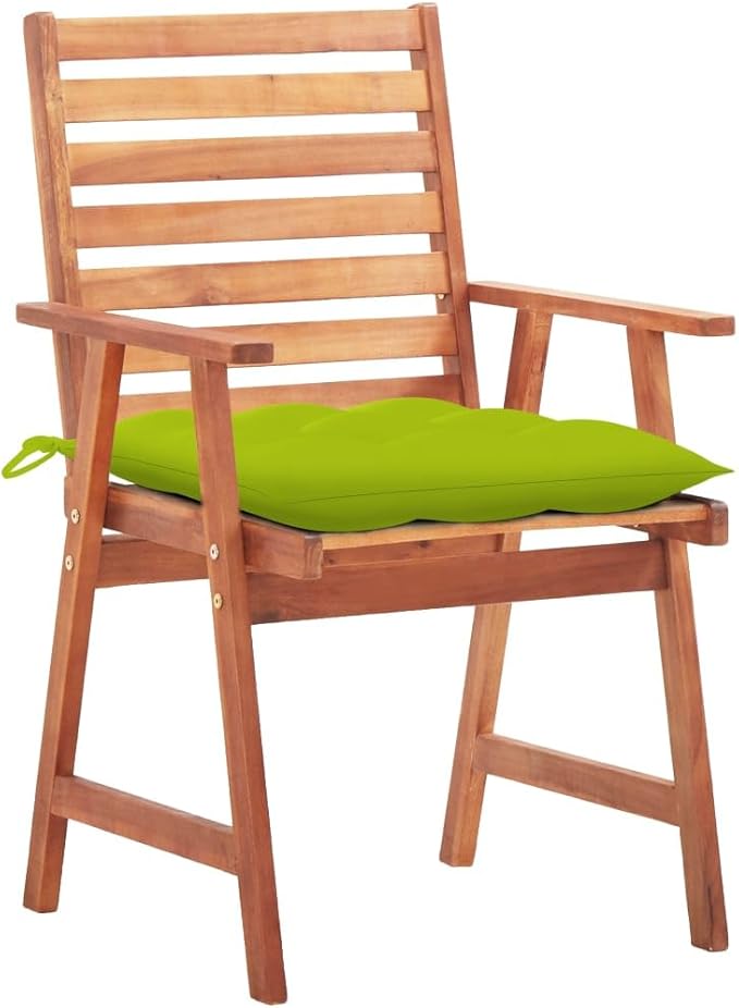 Patio Dining Chairs 3 pcs with Cushions,Outdoor Chairs,Decorative Chair,Reception Chair,Picnic Chair,Camping Chair,Breakfast Chair,Bistro Chair,for Backyard,Garden,Porch, Solid Acacia Wood