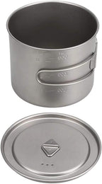 Titanium Camping Cookware Set Outdoor Wood Stove Outdoor Pot Folding Backpacking Camping Stove with 1100ml Pot Camping Tableware