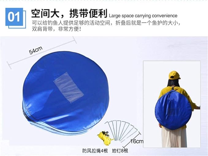Camping Tent,Shower Tent, Single Person Fishing Portable Outdoor pop up Tent with 120 * 120 * 170CM ice Fishing Tent with a Sunshade Cap Decorate