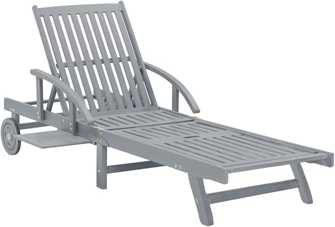 Zero Gravity Chair Camping chairPatio Sun Lounger with Cushion Solid Acacia WoodSuitable for Gardens, courtyards, and patios