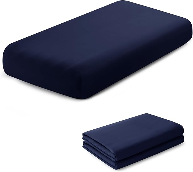 2 Pack Kids Air Mattress Fitted Sheet Only Compatible with Intex Cozy Kidz, Navy Toddler Inflatable Mattress Sheets for Travel Camping Airbed & Sleepover Party