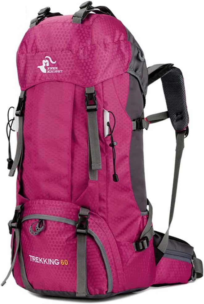 Bseash 60L Waterproof Hiking Camping Backpack with Rain Cover, Large Outdoor Sport Travel Daypack Rucksack for Climbing