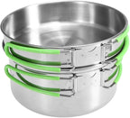 Camping Cookware Mess Kit Backpacking Hiking Picnic Outdoor Cooking Pot and Pan Set Cookset Tableware Cutlery Utensil Set