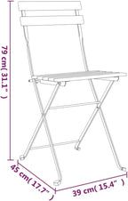 Folding Bistro Chairs 4 pcs,Outdoor Chairs,Garden Chair,Kitchen Chairs,Camping Chair,Leisure Chair,Decorative Chair,Conversation Chair,for Patio,Balcony,Party,Solid Wood Teak and Steel