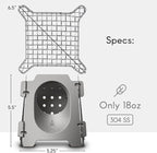 Überleben | Stöker Wood Burning Camping Stove – 18oz Flatpack Stainless Steel Wood Stove for Backpacking, Hiking & Outdoor Cooking – Portable, Folding Camping Essentials (Smokey Blue)