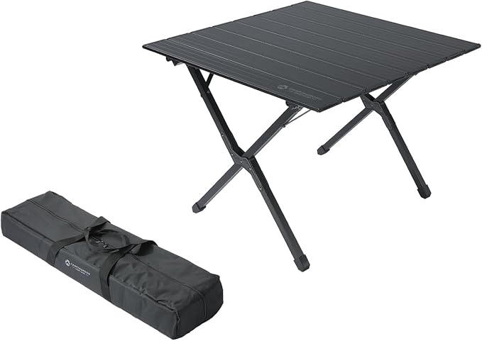 CAMPINGMOON Folding Aluminum Roll-Up Table L 31.1'' x W 31.5'' x H 24'' – Portable Compact Camping & Picnic Table BKT-80