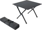 CAMPINGMOON Folding Aluminum Roll-Up Table L 31.1'' x W 31.5'' x H 24'' – Portable Compact Camping & Picnic Table BKT-80