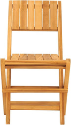 Solid Teak Wood Folding Patio Chairs 2 Pack 18.5"x24"x35.4" Outdoor Furniture Foldable Lounge Seating for Backyard Poolside Camping