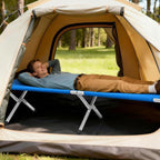 Portable Folding Camping Cot, Heavy Duty Sleeping Bed with Carrying Bag, 610D Oxford Cloth & Lightweight Aluminum Frame, 275lbs Load, Outdoor Cot for Adults, Travel, Hiking, Office (Blue, 4 Pack)