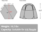 Alvantor Pop Up Screen House Gazebo with Mosquito Netting, Instant UV Resistant Sun Shelter for Patio & Backyard, Portable Canopy Tent for 2-10 Person