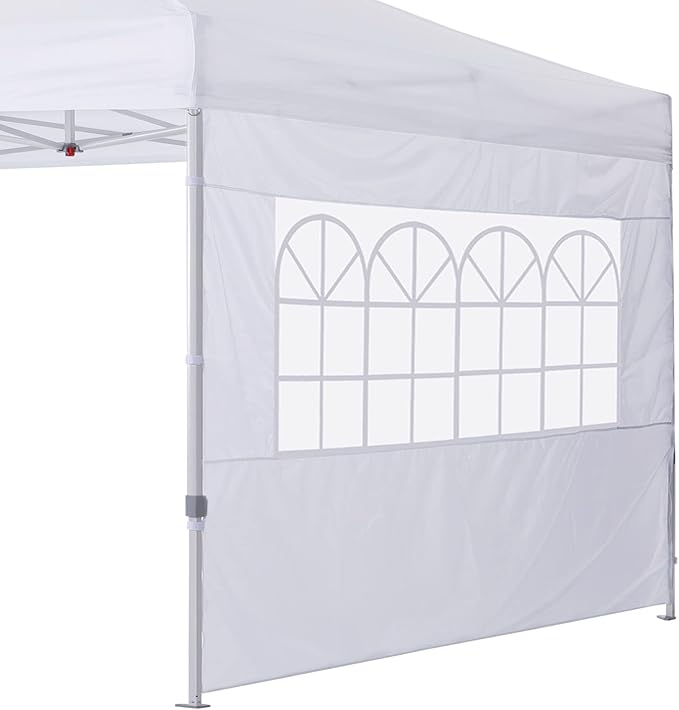 COOSHADE Instant Canopy SunWall 10x10 Canopy SideWall for Pop up Canopy Tent, 1 Pack Sidewall with Church Window Only, White