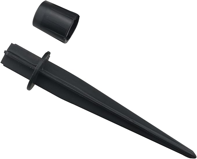 CHENJIN 4PCS Outdoor Lighting Fixture Fixed Legs 5.34x0.83in inch Tent Ground Legs Lawn Garden Park Ground Pole Solar Light Replacement Stake Ground Stake Accessory Black