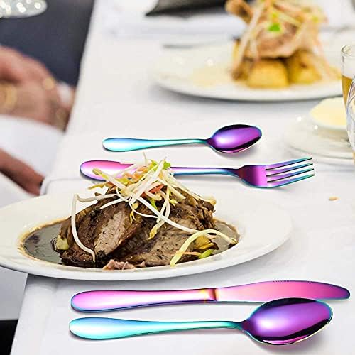 Premium 16-Piece Silverware Set - 304 Stainless Steel Cutlery with Black Handles, Includes Knife, Fork & Spoon for 4 People - Perfect for Dining & Entertaining