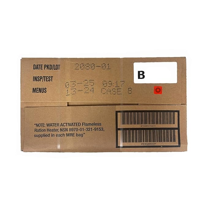 Genuine US Military Meals Ready to Eat (MRE 1 random case of 12 complete meals) Packed in a Grade 1 previously issued U.S. Military M592 30MM Ammo Can – | Emergency Survival Food Supply | Waterproof Storage for Camping, Hunting & Disaster Preparedness