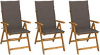 Folding Patio Chairs 3 pcs with Cushions Solid Acacia Wood Balcony Chairs Camping Chair Accent Chair Outdoor Chairs for Bedroom Dining Outdoor Patio