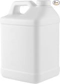 kitchentoolz 1 Gallon Water Jug – Heavy-Duty HDPE Carboy for Automotive Used Oil & Liquid Storage – 10 Quart Mixing Container with Secure Lid – Made in USA - White - 2 Pack