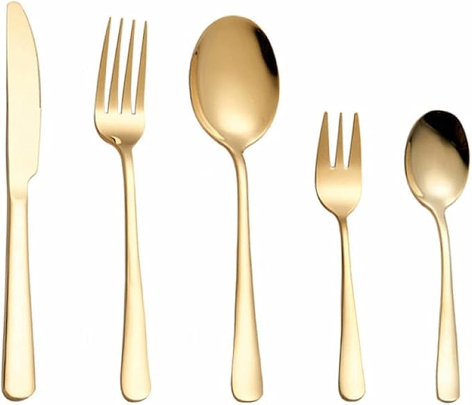 Flatware Sets Full Tableware Stainless Steel Cutlery Dinner Set Complete Gold Cutlery Set Fork Spoons Knives Golden Dinnerware Set Dropshiping Stainless Steel Decoration