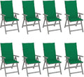 Patio Reclining Chairs with Cushions,Camp Chair,Barbecue Chairs,Fishing Chairs,Bistro Chair,Coffee Chair,Patio Funiture,for Dining Room,Living Room,Study Room,Garden,8 pcs Gray Acacia Wood
