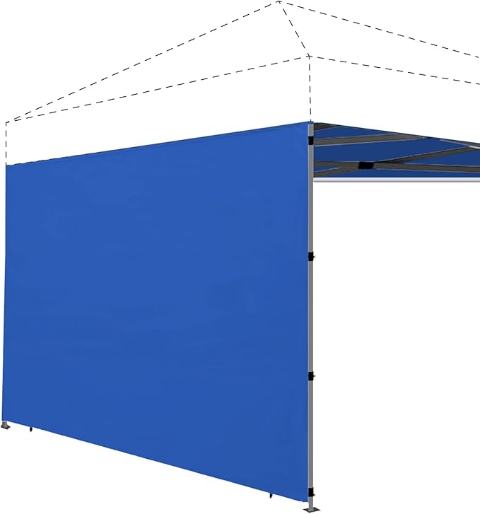 Joramoy Instant Canopy Sidewall 10×10 for Pop Up Tent, Waterproof Sunwall for Straight Leg Canopy with UV Protection, 1 Pack Side Panels Only(10×10, Blue)