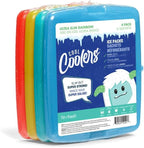 Cool Coolers by Fit & Fresh Slim Ice Packs - Quick Freeze Space Saving Reusable Cooling Solution in Lunch Boxes & Coolers, Multi Colored Design for Daily Use (Pack of 48)
