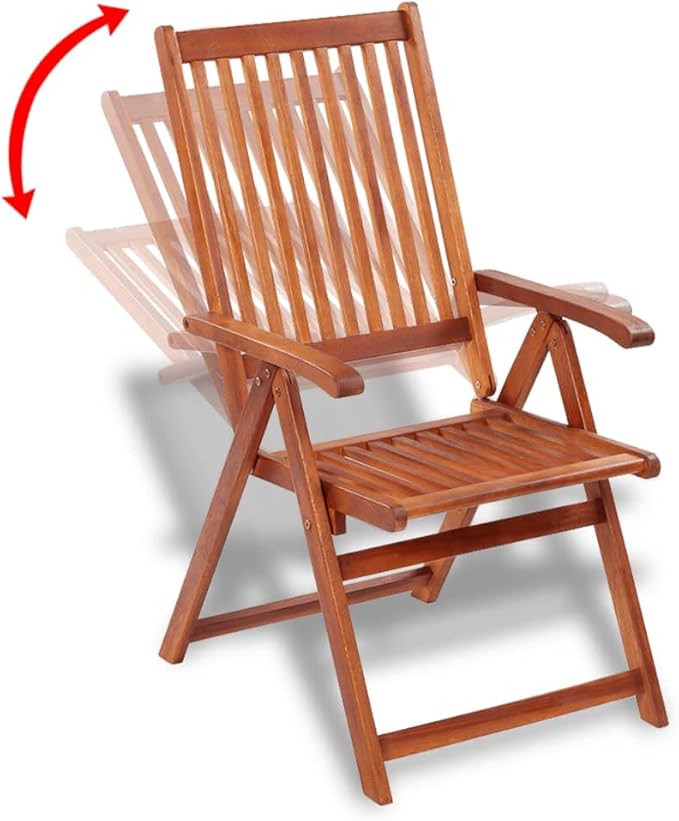 Folding Patio Chairs 2 pcs,Outdoor Lounge Chair,Portable Camping Chair,Bistro Table and Chairs Outdoor,Easy Storage and Transport,for Balcony/Garden/Backyard, Solid Acacia Wood Brown