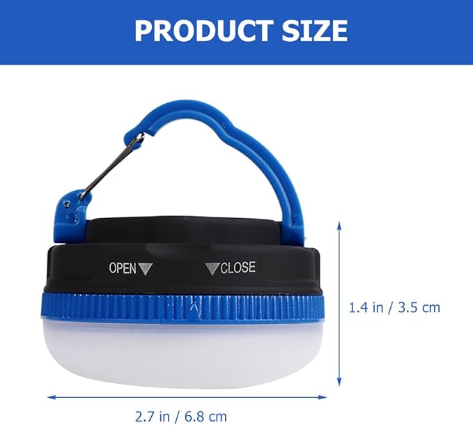 ibasenice Battery Operated LED Tent Lamp Hanging Camp Light Portable Blue Outdoor Camping Lantern Emergency Tent Light for Hiking and Backpacking