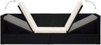 Camping Chairs Outdoor Chairs Patio Furniture Beach Chair Patio Bed with Cushion & Pillows Poly Rattan Black for Sunbathing, Pool, Beach,Patio