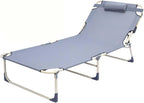 Portable Folding Bed，(Camping Cots,(Folding Camping Cot, 3-Position Adjustable Oxford Sleeping Cots Bed,Portable Camping Bed with Pillow,Multifunctional Lounge Chair,Perfect for Camping, P