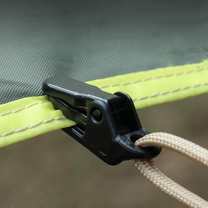 30 Pack Camping Tarp Clips Small Car Awning Clips Tent Rope Clamp Lock Grip Fastener Holder for Hammock Rain Fly Cover Camping Sun Shelter Canopy Backpacking Hiking Guyline Paracord