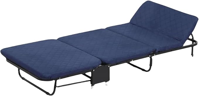 Breathable Camping Cot with Mattress, Portable Folding Bed for Sleeping, Lightweight Tent Cot, 5-Position Folding Chaise Lounge Chair
