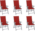Patio Reclining Chairs,Camp Chair,Barbecue Chairs,Fishing Chairs,Bistro Chair,Coffee Chair,Patio Funiture,for Dining Room,Living Room,Study Room,Garden,6 pcs with Cushions Solid Acacia Wood