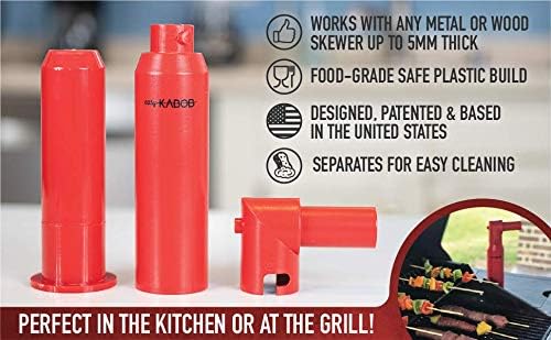 Easy Kabob Maker for Skewers, BBQ, Grilling, Camping, Outdoors, Tailgating and Kitchen Patio Barbecue
