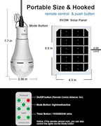 Portable Solar Light Bulbs for Indoor Home and Chicken Coop, Chicken Coop Light with Timer, LED Solar Lights for Indoor Emergency Power Outage