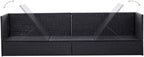 Camp Chair Lawn Chair Outside chairsPatio Bed with Cushion and Pillow Poly Rattan BlackSuitable for Gardens, courtyards, and patios