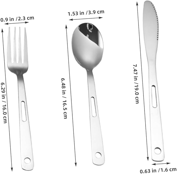 Yardwe 1set Camping Cutlery Portable Stainless Steel Utensils for Outdoor Activities and Lightweight Tableware for Bbq Picnic Hiking and Camping