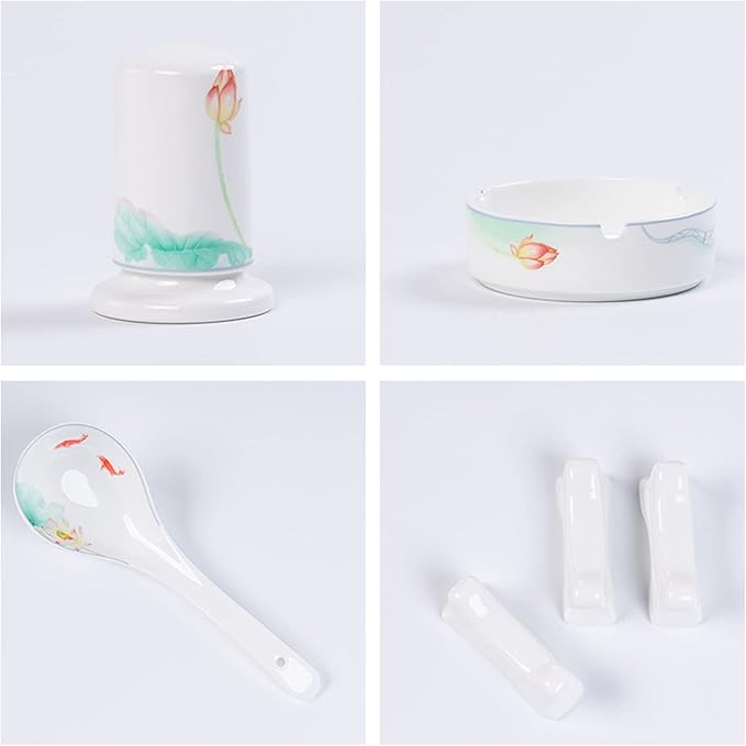 Cups and Saucers Set Nordic Ceramic Tableware Suit Glaze Dish Combination Dishes Suitable for Family Hotel Restaurant 58 Piece